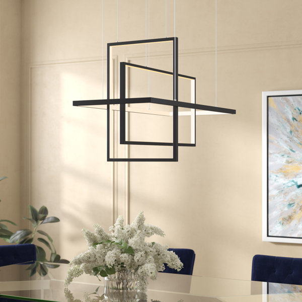 Orren Ellis Lancashire 3 Light Dimmable LED Geometric Chandelier